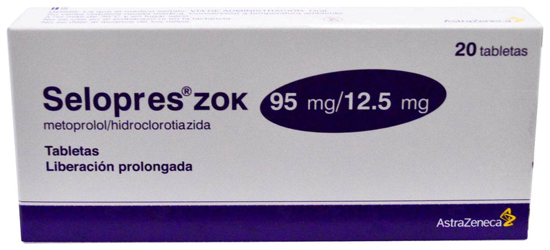 Selopres Zok 95Mg/12.5Mg Con 20 Tabletas (Metoprolol/Hidroclorotiazida) - WeCare Pharma