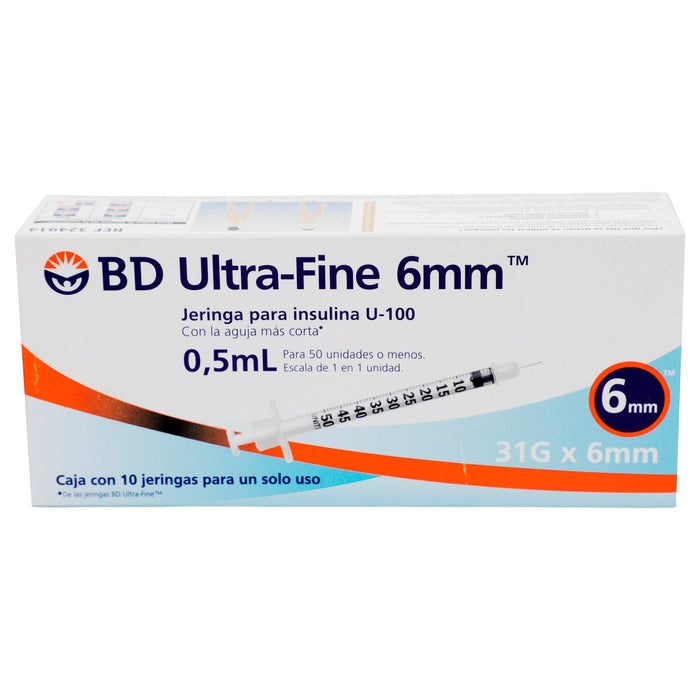 Jeringa Insulina Ultrafine Bd 0.5Ml 31Gx6Mm Con 10 - WeCare Pharma