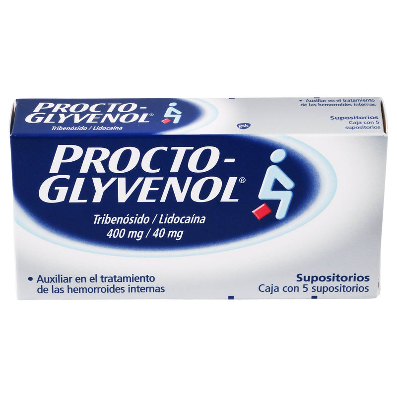 Procto-Glyvenol Supositorio 400/40Mg Con 5 (Tribenosido/Lidocaina) - WeCare Pharma