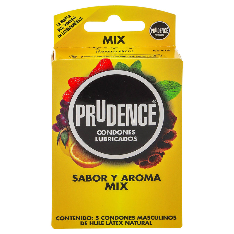 Condón Prudence Sabor Y Aroma Mix Con 5 - WeCare Pharma