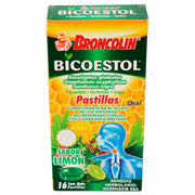Broncolin Bicoestol Pastillas 2.5G Con 16 Limon (Eucaliptus Globulus/Gnaphalium/Sambucus Nigra) - WeCare Pharma