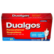 Dualgos 325Mg/200Mg Con 20 Tabletas (Paracetamol/Ibuprofeno) - WeCare Pharma
