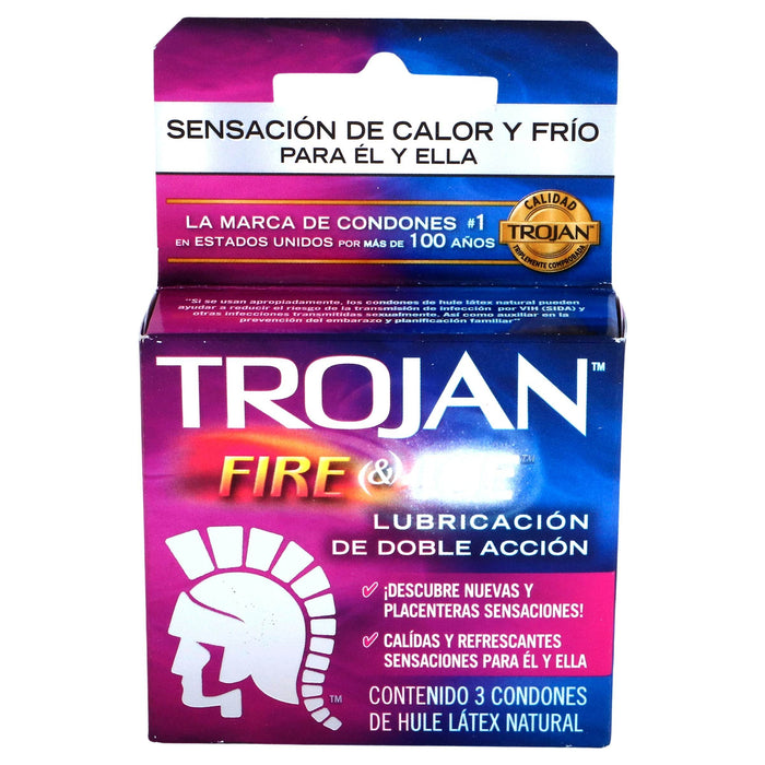 Condón Trojan Fire & Ice Con 3 - WeCare Pharma
