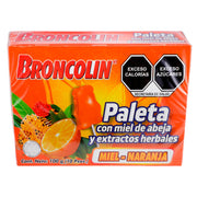 Broncolin Paleta 10G Con 10 Miel-Naranja (Miel Y Extractos Herbales) - WeCare Pharma
