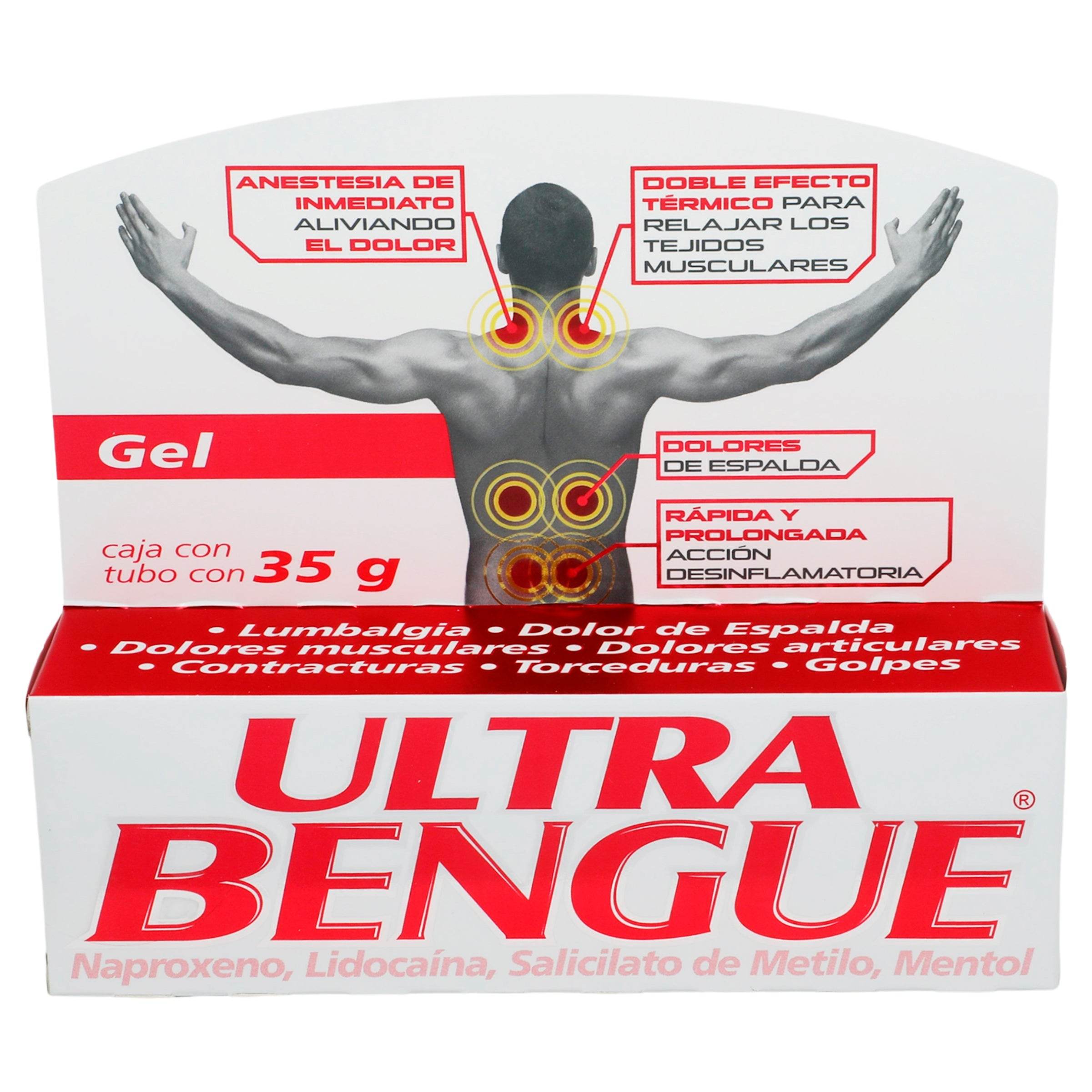 Ultra Bengue Rojo Gel 35G (Naproxeno/Lidocaina/Salicilato De Metilo/Me ...