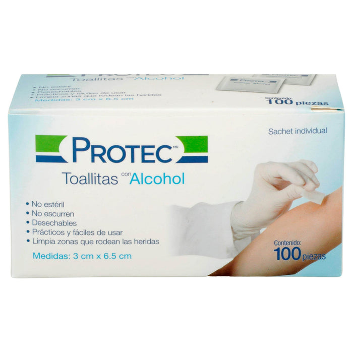 Toallitas Alcohol Protec Con 100 - WeCare Pharma