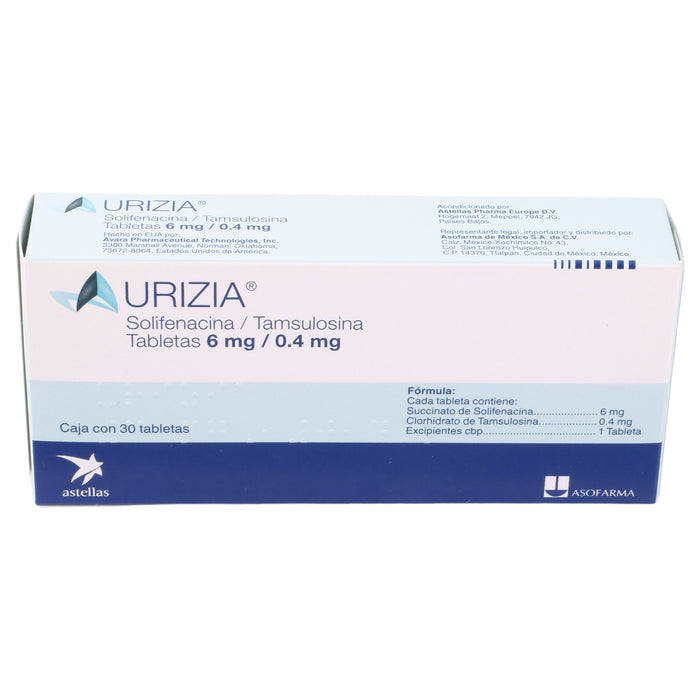 Urizia 6Mg/0.4Mg Con 30 Tabletas (Solifenacina/Tamsulosina) 3 - 7730979098090