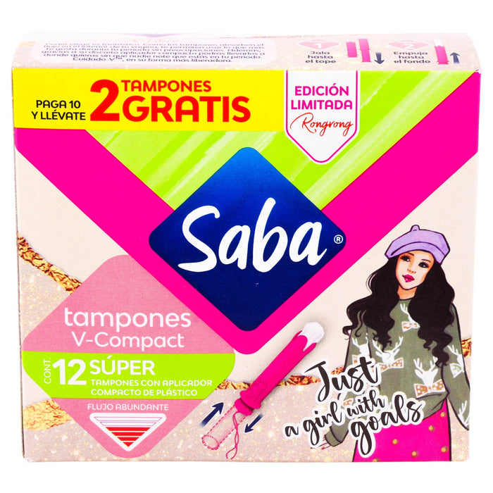Tampones Saba Super V-Compacto Con 10 - WeCare Pharma