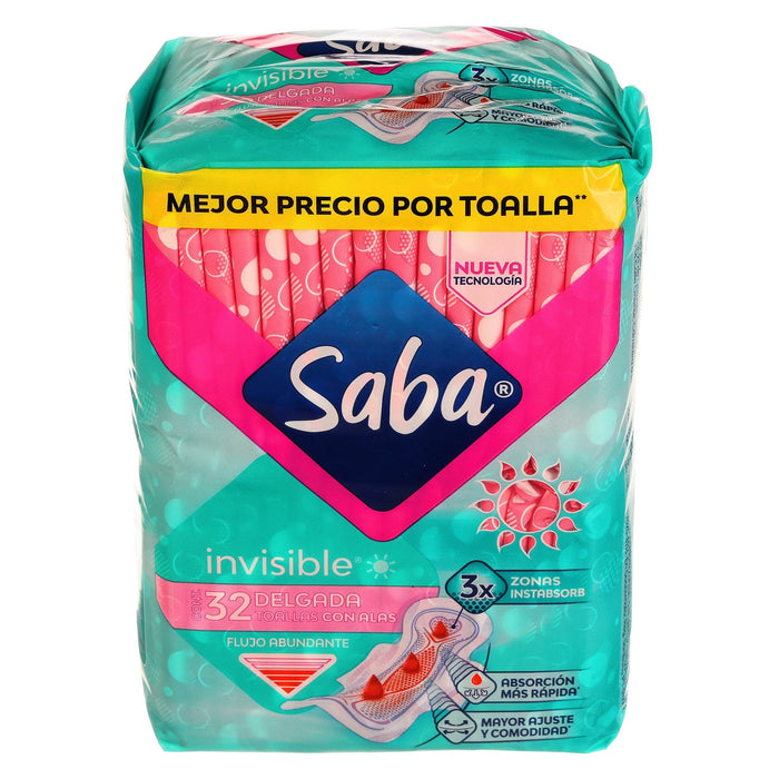 Toallas Femeninas Saba Invisible Buenos Dí­as Delgada Con Alas 32 Piezas - WeCare Pharma