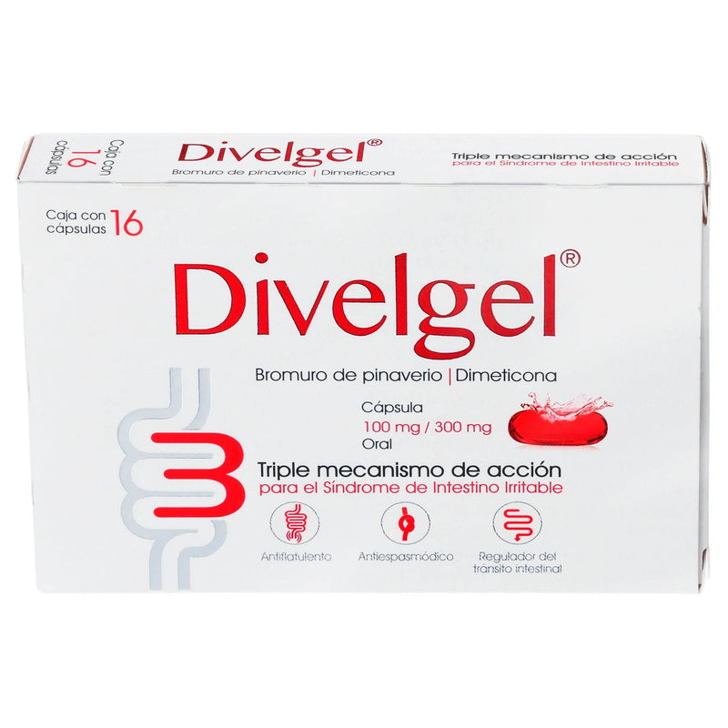 Divelgel 100Mg/300Mg Con 16 Tabletas (Bromuro De Pinaverio/ Dimeticona) - WeCare Pharma