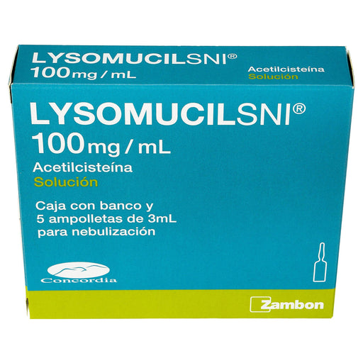 Lysomucil Sni 100Mg/3Ml Con 5 Ampulas (Acetilcisteina) - WeCare Pharma