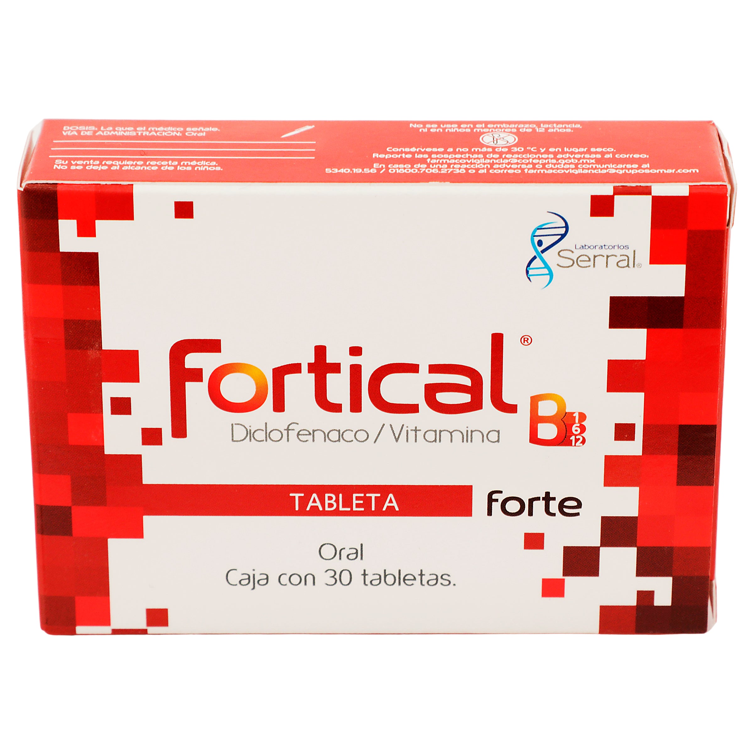 Fortical Forte 50/50/50Mg Con 30 Tabletas (Diclofenaco/Vitamina B) 3 - 7501258205085