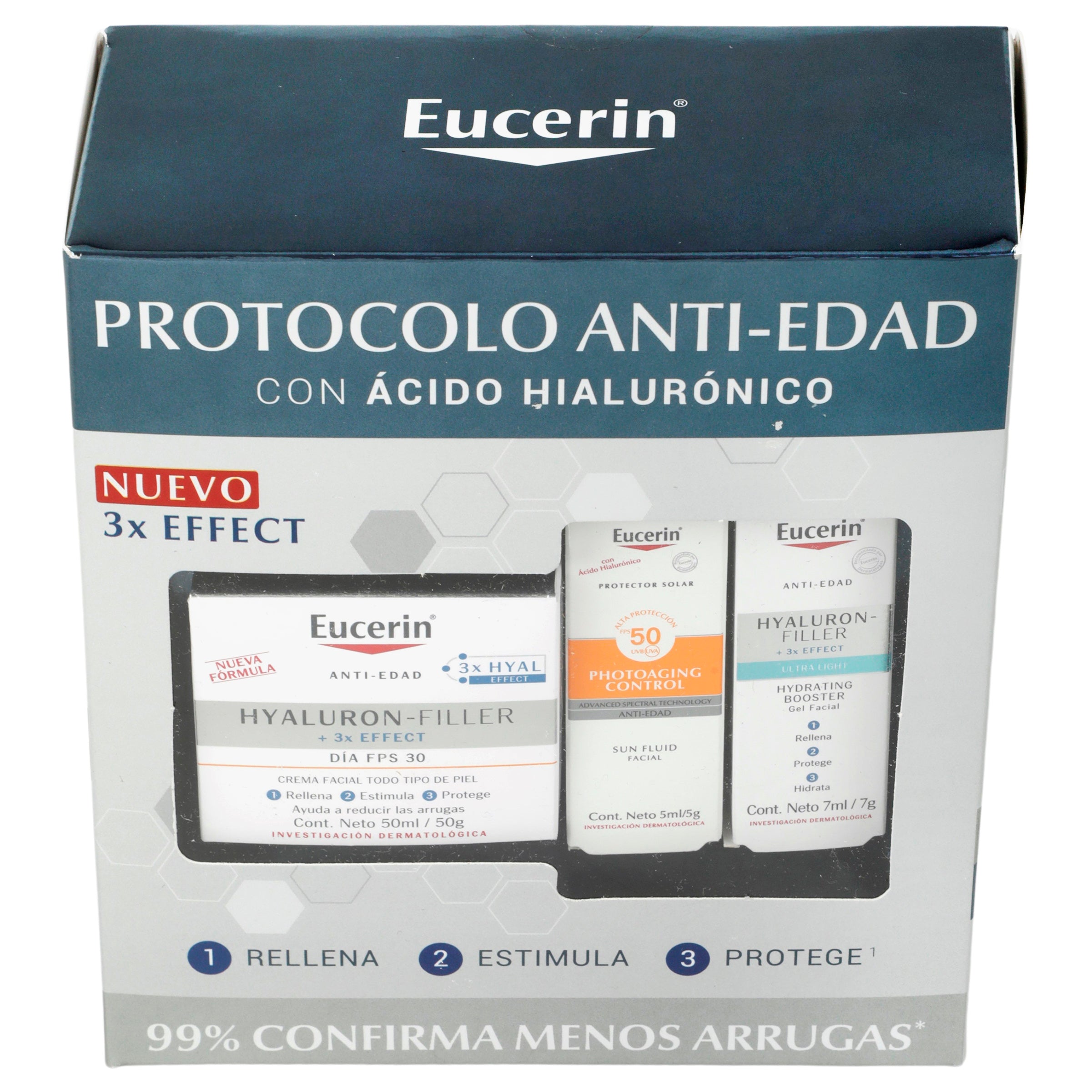 Eucerin Kit Hyaluron Filler Crema Facial Dia Fps30 3 - 7501054555636