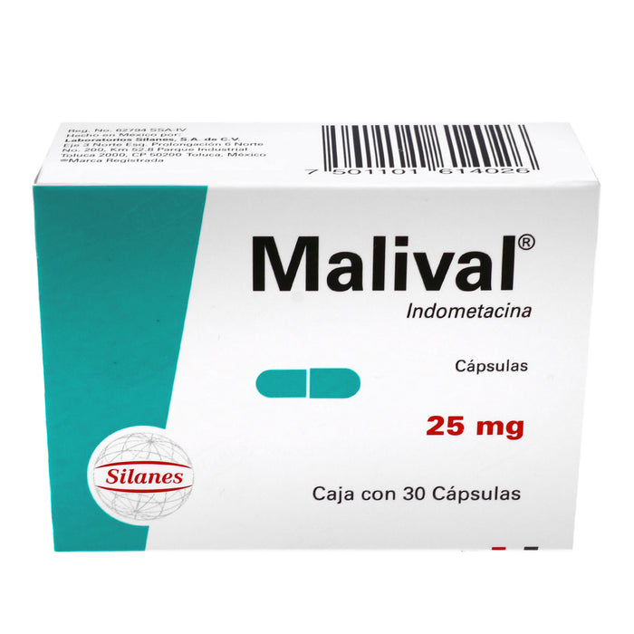 Malival 25Mg Con 30 Capsulas (Indometacina) 3 - 7501101614026