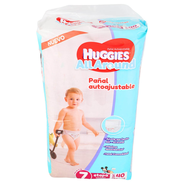 Pañal Huggies All-Around Etapa 7 Con 40 - WeCare Pharma