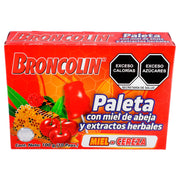 Broncolin Paleta 10G Con 10 Miel-Cereza (Miel Y Extractos Herbales) - WeCare Pharma