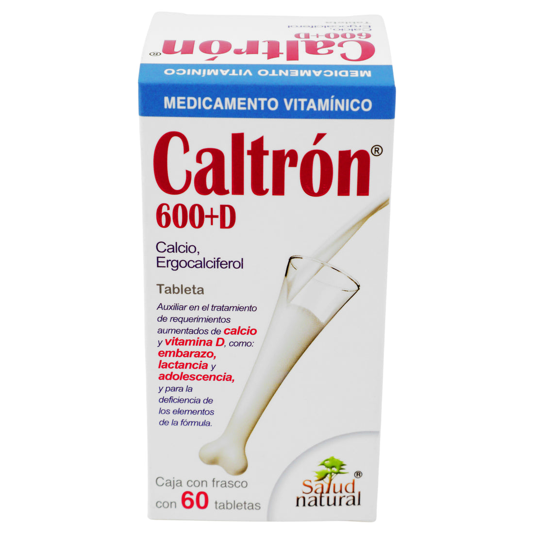 Caltron 600+D Con 60 Tabletas (Calcio/Ergocalciferol) 3 - 714908100099