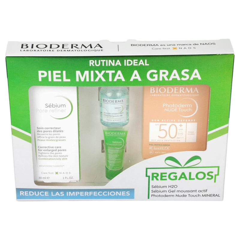 Bioderma Kit Sebium Pore Refiner 30Ml Sebium H2O 20Ml Sebium Gel Active Photoderm Nude Fps50 - WeCare Pharma