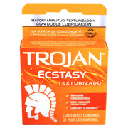 Condón Trojan Ecstasy Texturizado Con 2 - WeCare Pharma