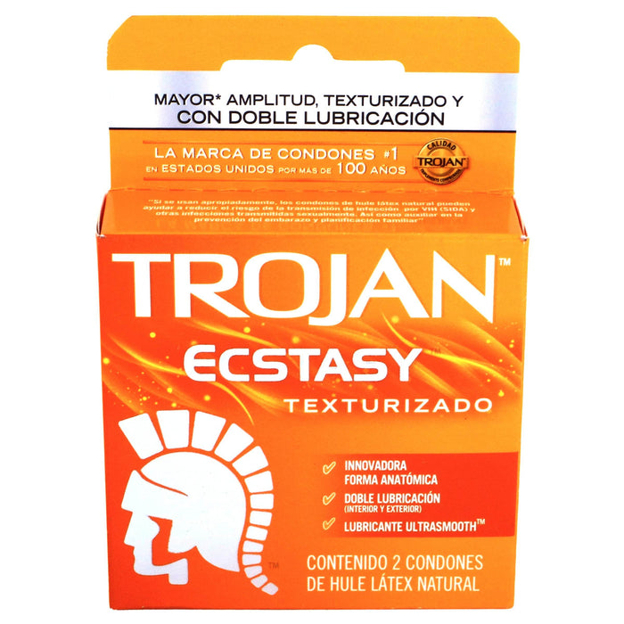 Condón Trojan Ecstasy Texturizado Con 2 - WeCare Pharma