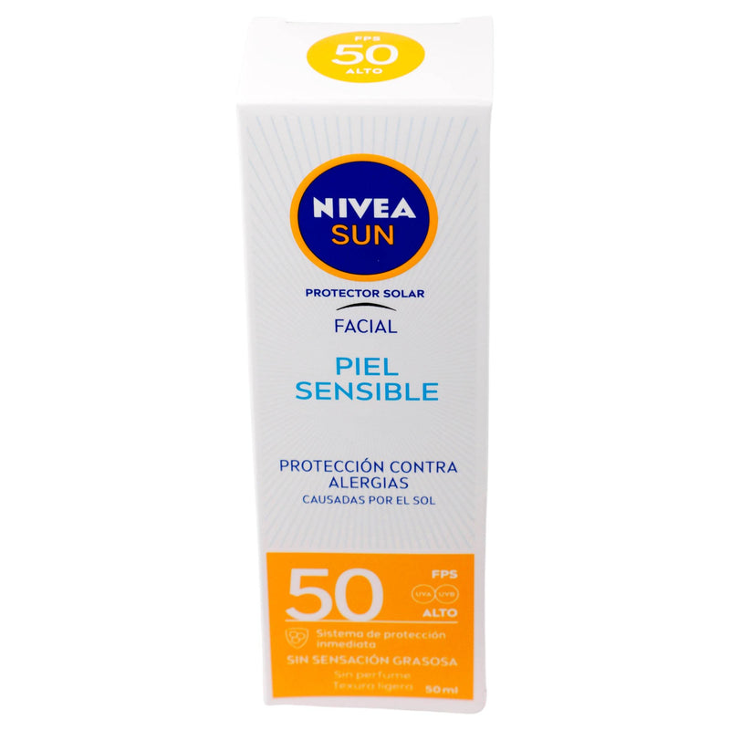 Nivea Sun Protector Facial Piel Sensible Fps50 50Ml - WeCare Pharma