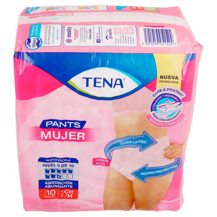 Pañal Tena Pants Mujer Chico Con 10 - WeCare Pharma