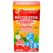 Broncolin Bicoestol Pastillas 2.5G Con 16 Cereza (Eucaliptus Globulus/Gnaphalium/Sambucus Nigra) - WeCare Pharma