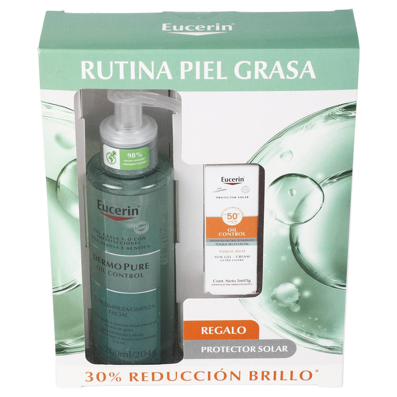 Eucerin Dermo Pure Kit Cleasing Gel 200Ml+Mini Oil Control - WeCare Pharma