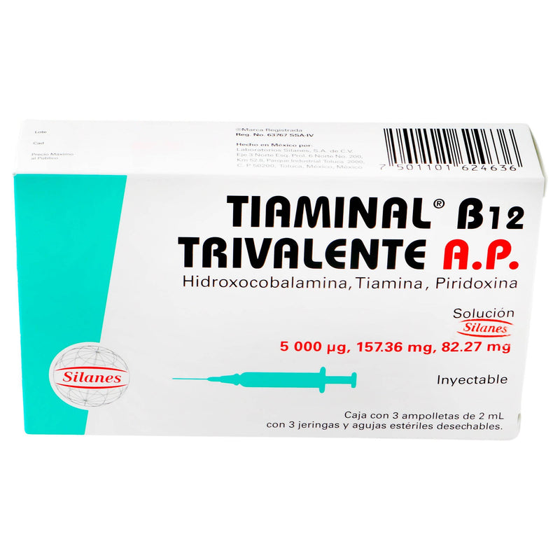 Tiaminal B12 Trivalente A.P. 2Ml Con 3 Ampulas (Hidroxocobalamina/Tiamina/Piridoxina) - WeCare Pharma