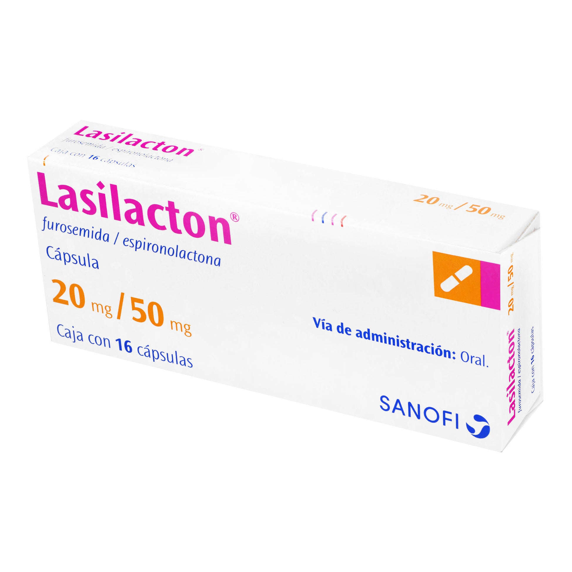 Lasilacton 20Mg/50Mg Con 16 Tabletas (Furosemida/Espironolactona) 3 - 7501165000179