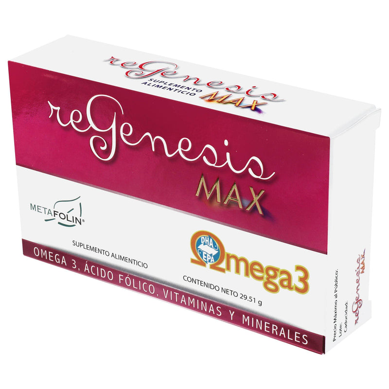 Regenesis Max 26.01G Con 30 Capsulas (Omega 3/Acido Folico/Vitaminas/Minerales) - WeCare Pharma