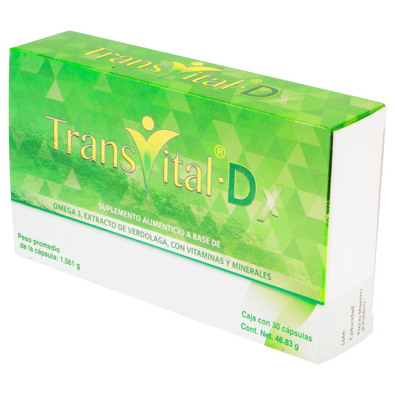 Transvital-D 46.83G Con 30 Capsulas (Omega 3/Extracto De Verdolaga/Vitaminas/Minerales) - WeCare Pharma