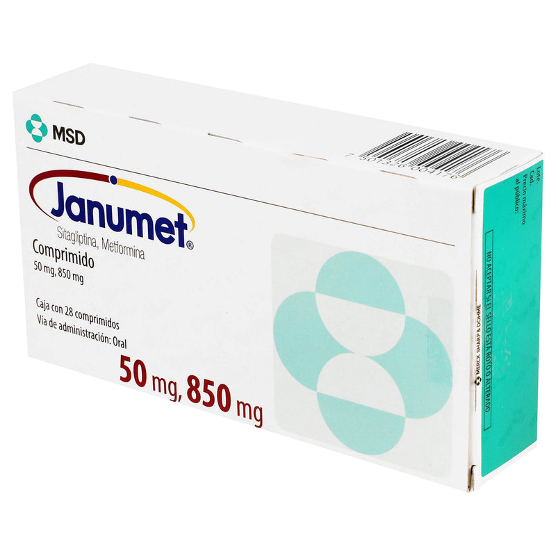 Janumet 50Mg/850Mg Con 28 Tabletas (Sitagliptina/Metformina) - WeCare Pharma