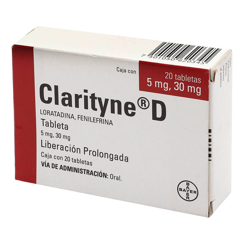 Clarityne-D 5Mg/30Mg Con 20 Tabletas (Loratadina/Fenilefrina) - WeCare Pharma
