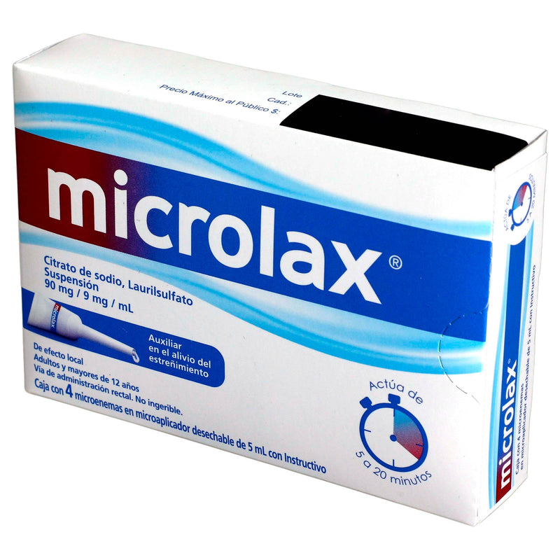 Microlax Microenemas 90Mg/5Ml Con 4 (Citrato De Sodio/Laurilsulfato) - WeCare Pharma