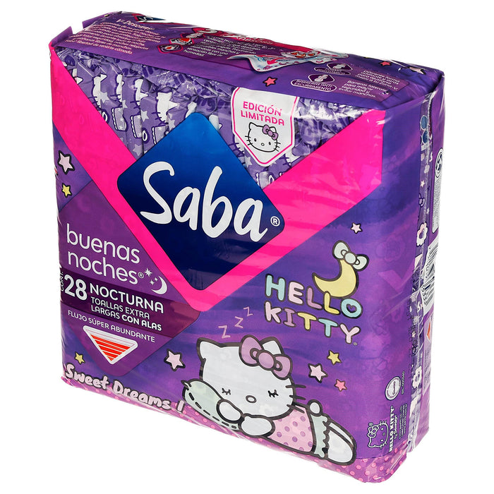 Toallas Femeninas Saba Buenas Noches C/Alas Con 28 - WeCare Pharma
