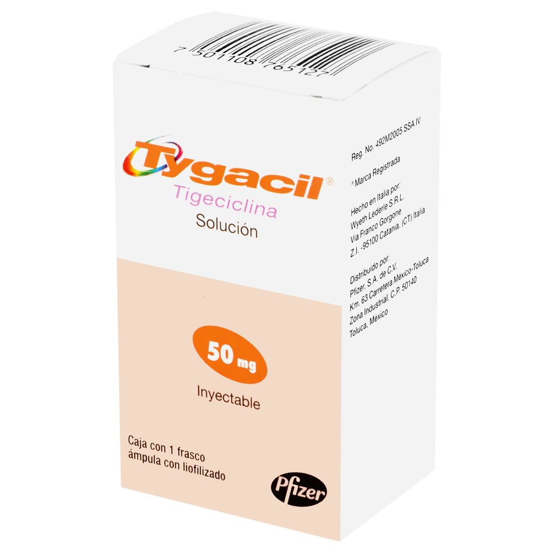 Tygacil Frasco 50Mg Con 1 Ampulas (Tigeciclina)