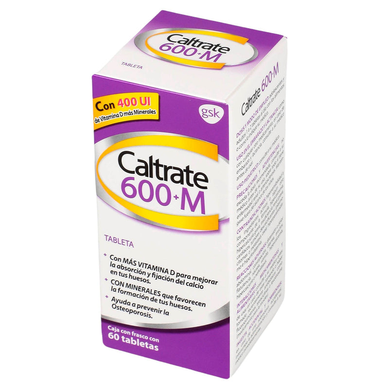 Caltrate 600+M Con 60 Tabletas (Vitamina D3/Minerales) - WeCare Pharma