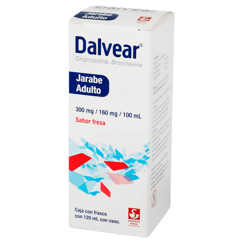 Dalvear Ad Jarabe 160Mg/300Mg/100Ml 120Ml Fresa (Dropropizina/Bromhexina) - WeCare Pharma