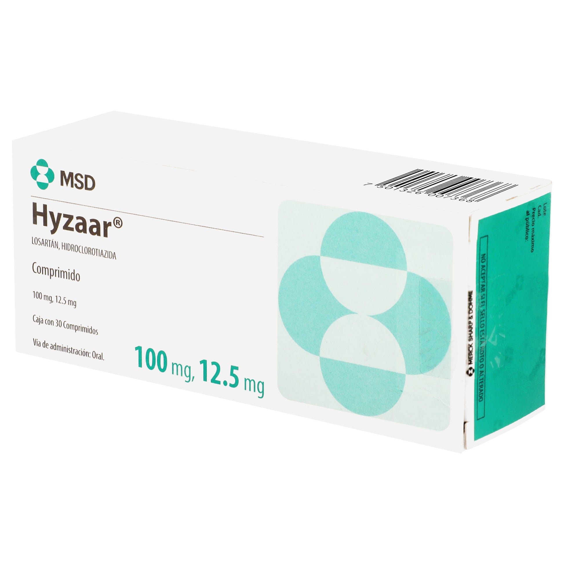 Hyzaar 100Mg/12.5Mg Con 30 Comprimidos (Losartan/Hidroclorotiazida) 3 - 7501326007368