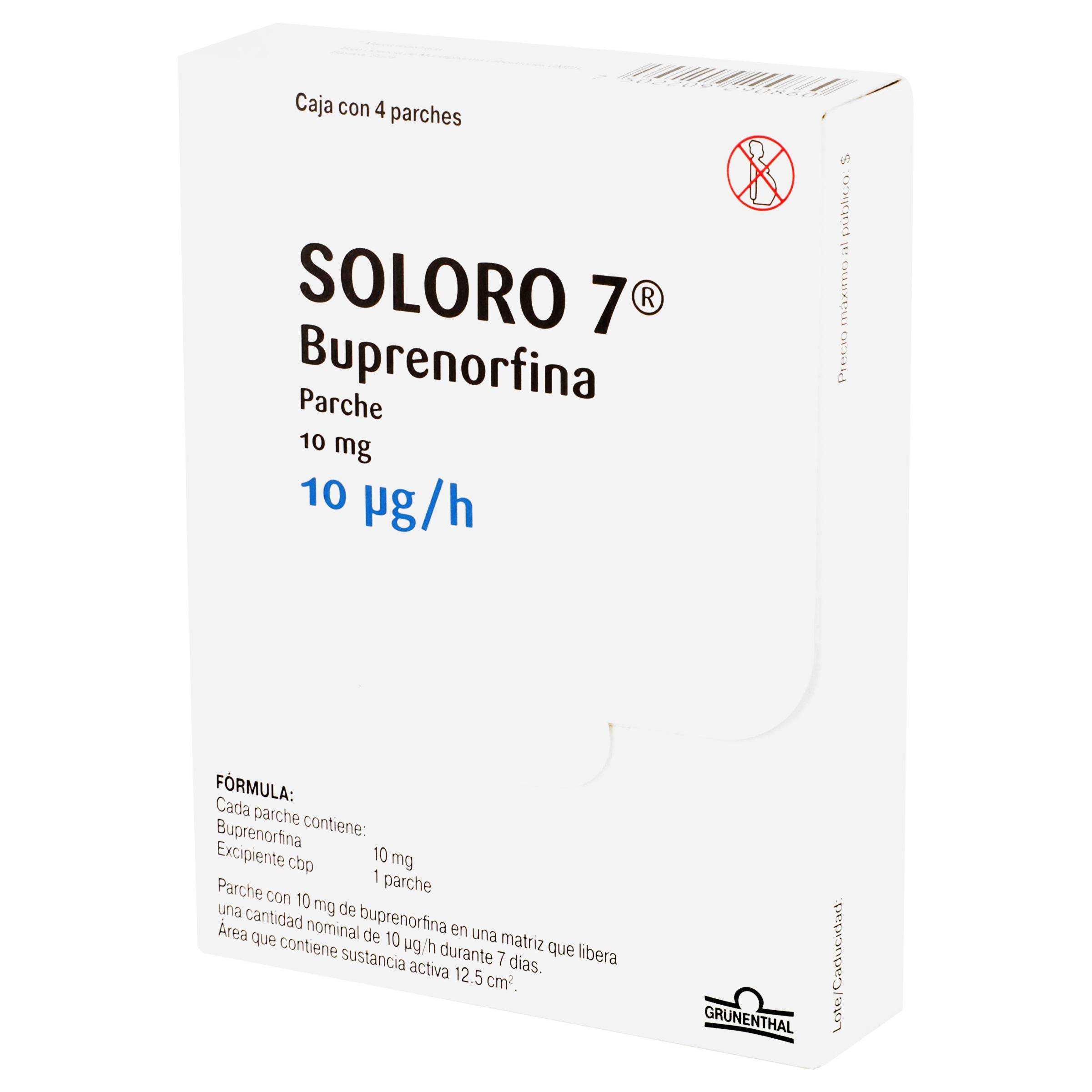 Soloro Soloro 7 (Buprenorfina) Parche 10Mg Con 4 — WeCare Pharma