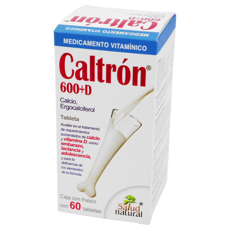 Caltron 600+D Con 60 Tabletas (Calcio/Ergocalciferol) - WeCare Pharma