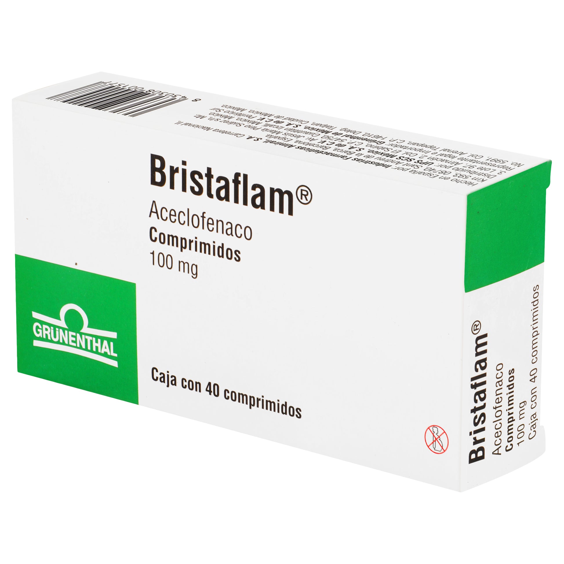 Bristaflam 100Mg Con 40 Comprimidos (Aceclofenaco) 3 - 8430308001577