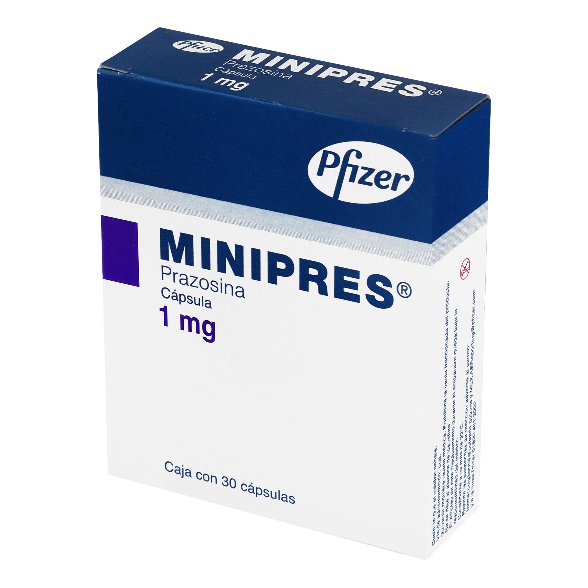 Minipres 1Mg Con 30 Capsulas (Prazosina) 3 - 7501287669001