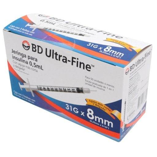 Jeringa Insulina Ultrafine Bd 0.5Ml 31Gx8Mm Con 30 - WeCare Pharma