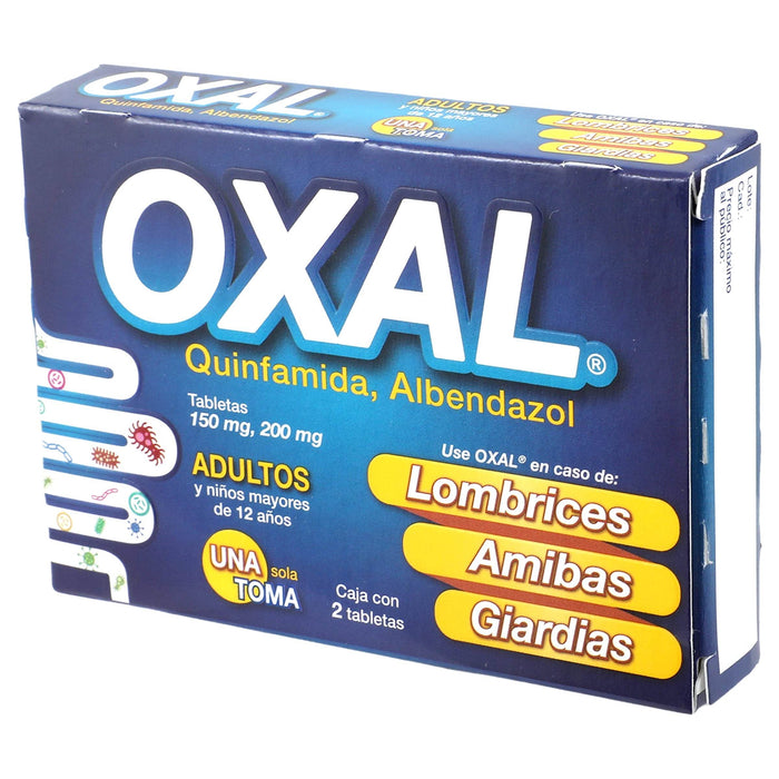 Oxal 150Mg/200Mg Con 2 Tabletas (Quinfamida/Albendazol) - WeCare Pharma