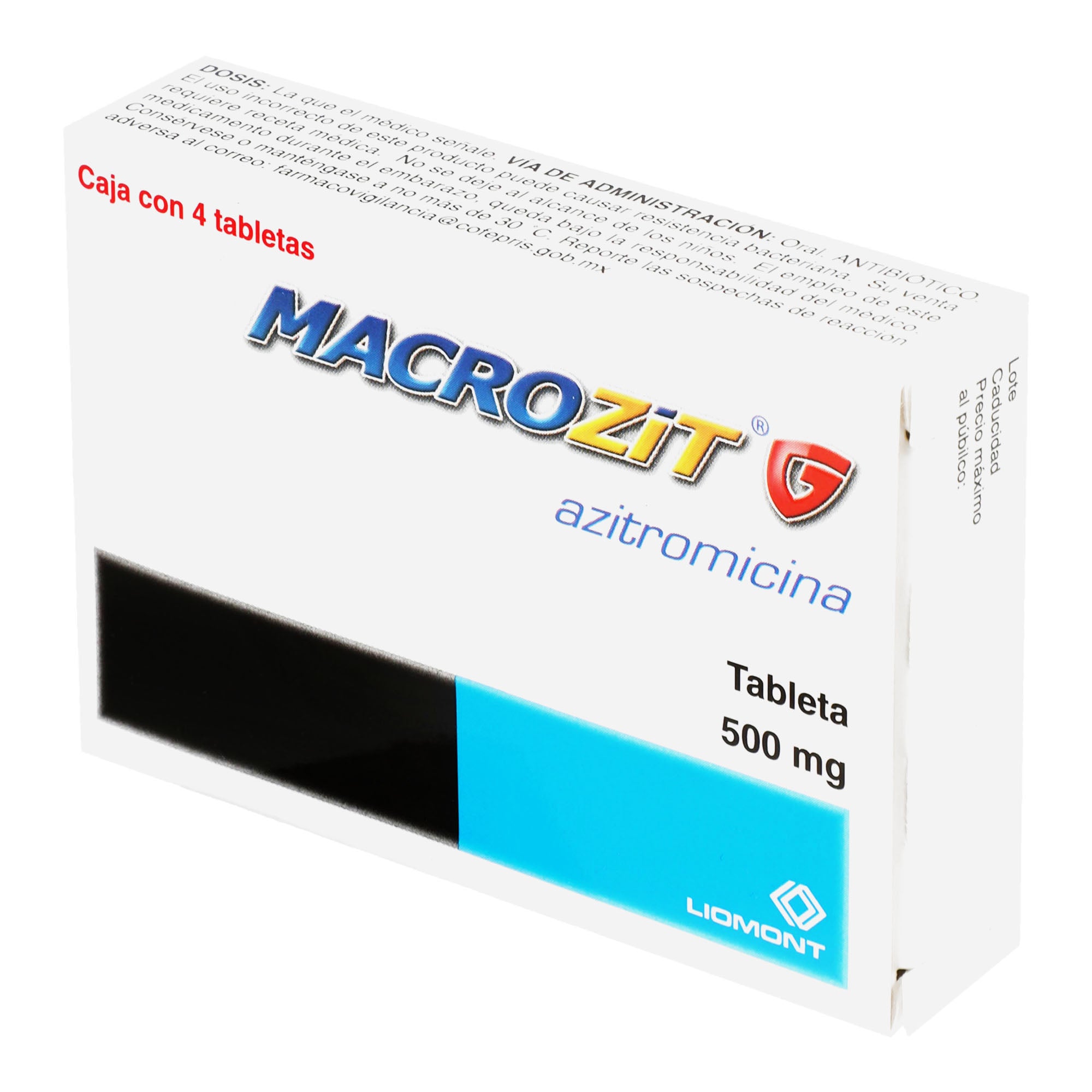 Macrozit G 500Mg Con 4 Tabletas (Azitromicina) 3 - 7501299301579