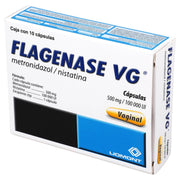 Flagenase Vg Vaginal 500Mg/100000Unid Con 10 Capsulas (Metronidazol/Nistatina) - WeCare Pharma