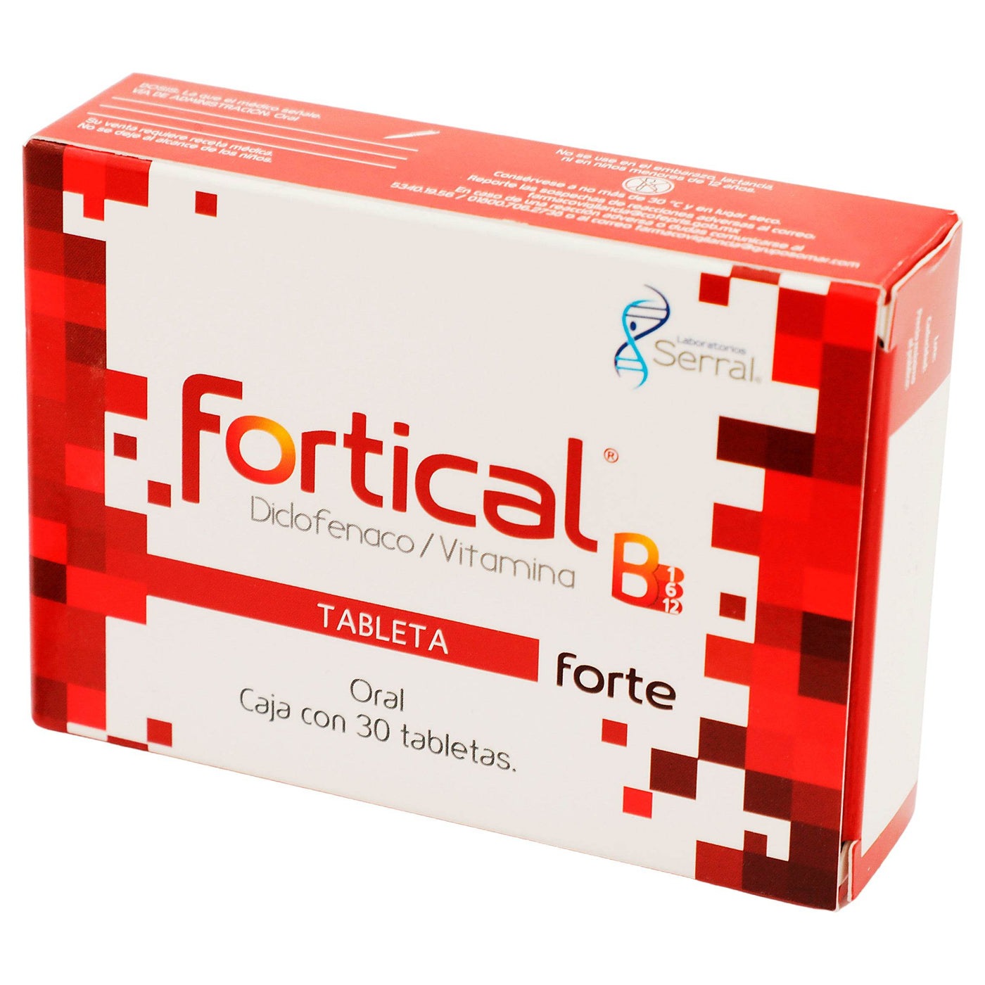 Fortical Rojp Fortical Forte 50/50/50Mg Con 30 Tabletas (Diclofenaco/Vitamina B ...