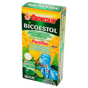 Broncolin Bicoestol Pastillas 2.5G Con 16 Limon (Eucaliptus Globulus/Gnaphalium/Sambucus Nigra) - WeCare Pharma